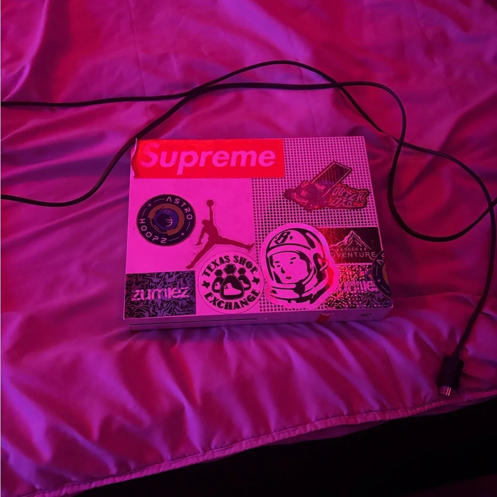 Supreme Sticker-Decorated Console Box